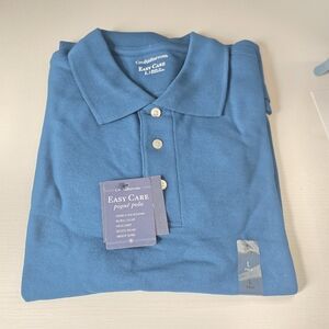 croft & barrow Men's Teal Blue Easy Care Pique Polo